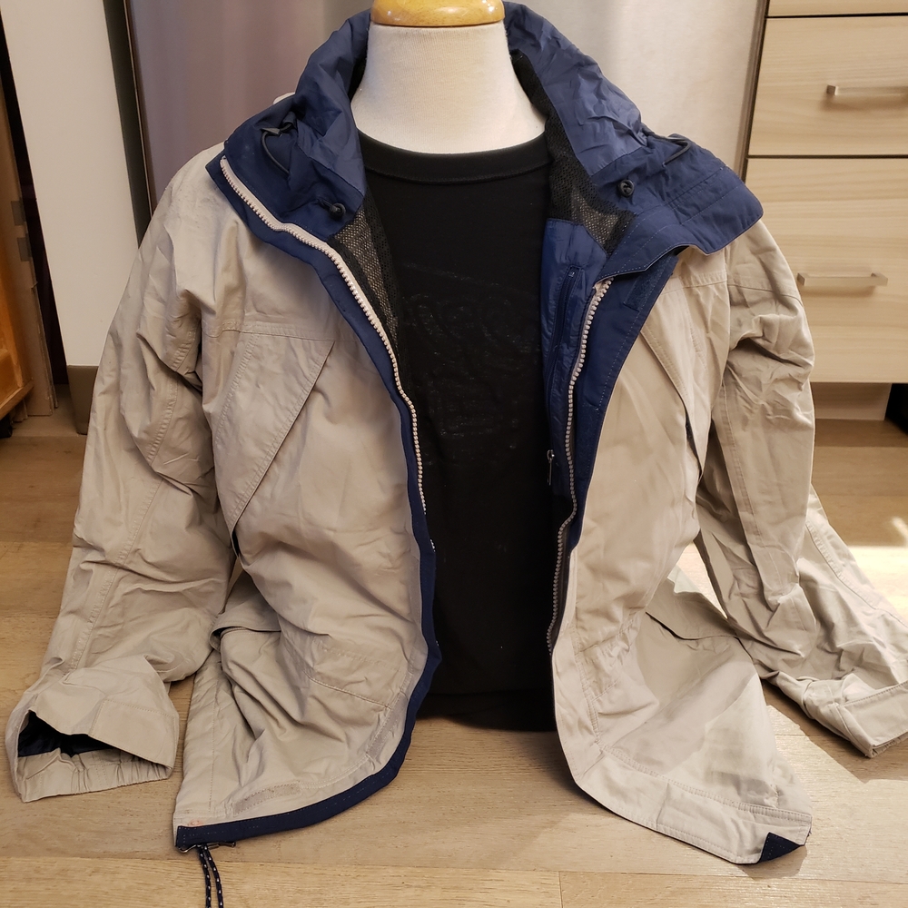 Patagonia Tan and Navy Rain Jacket